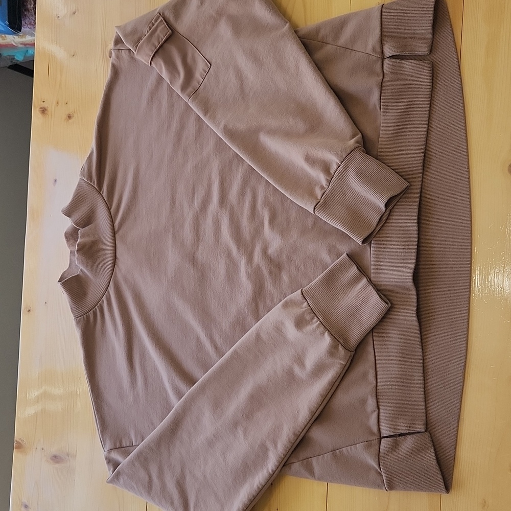 All In Motion French Terry Butter Wash Sweatshirt Mock Neck Taupe XXL - Picture 16 of 16
